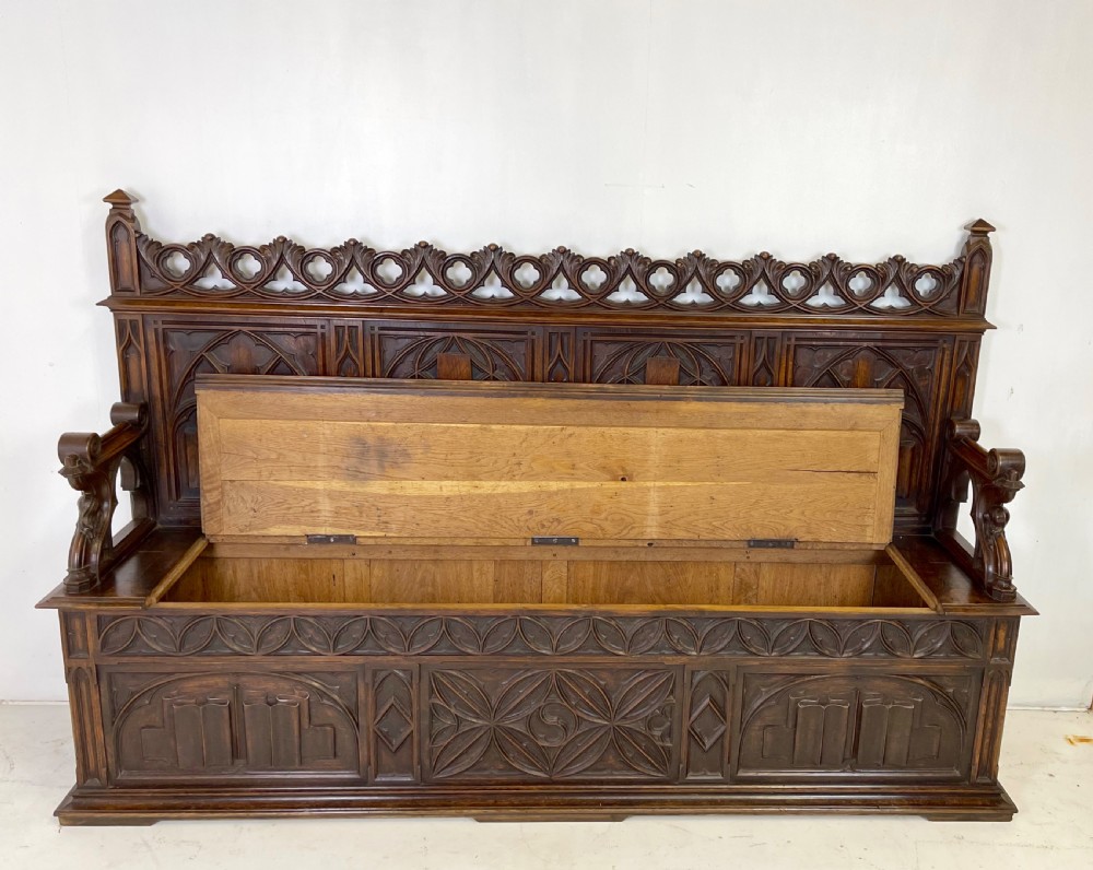 Victorian Gothic Hall Bench View IV