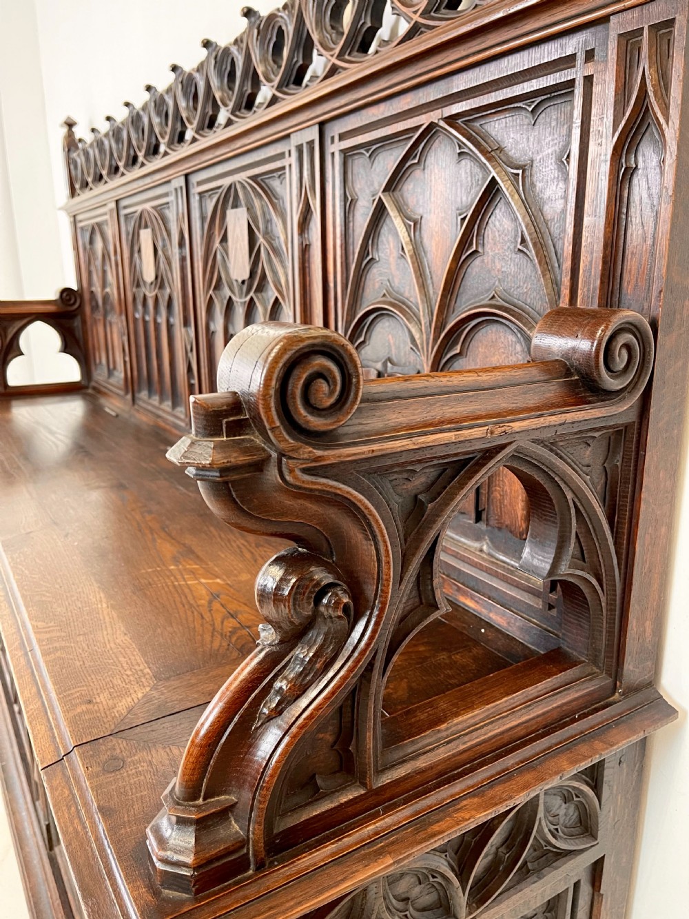 Victorian Gothic Hall Bench View V