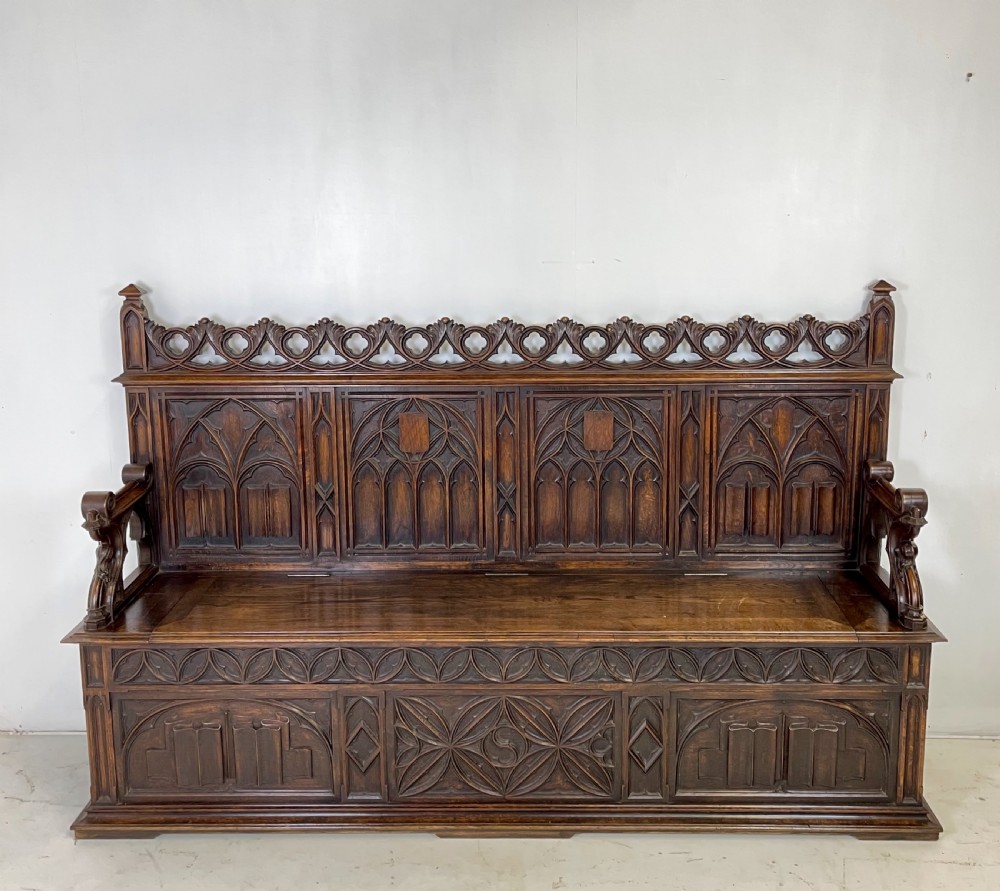 Victorian Gothic Hall Bench View VII