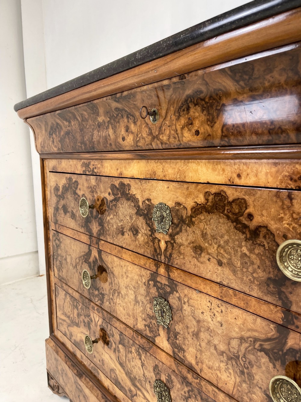 Burr Walnut Louis Phillipe Commode View VI