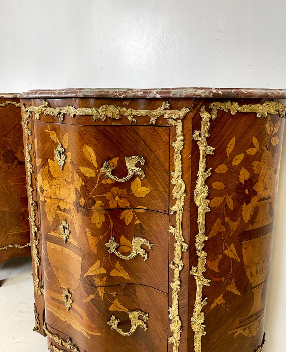 Pair of Marquetry Commodes View II