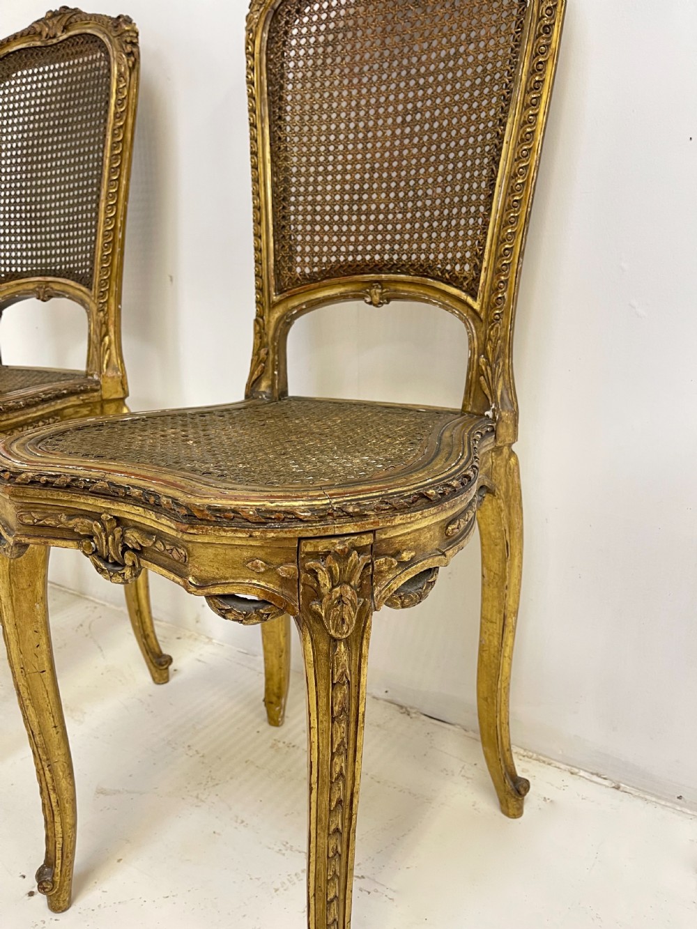 Pair of French Gilt Side chairs View III