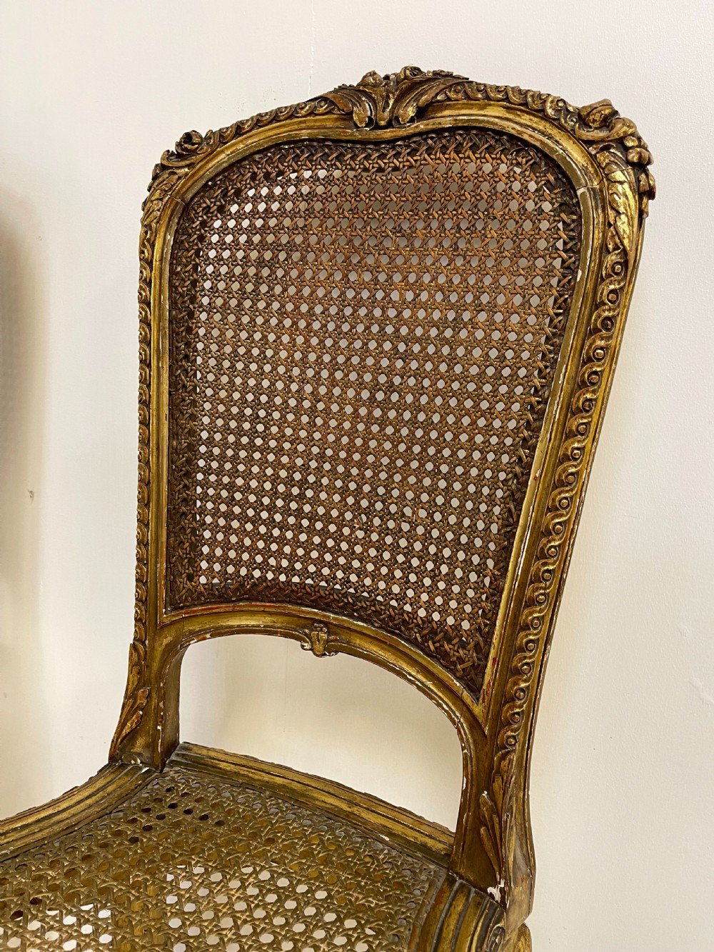 Pair of French Gilt Side chairs View V