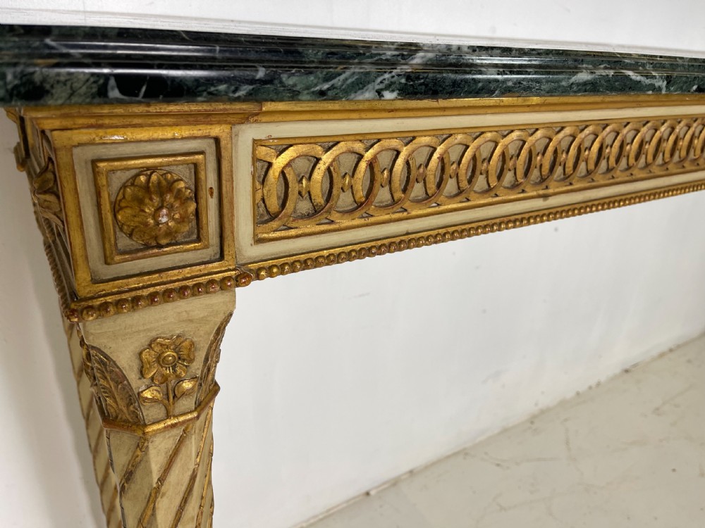 Large French Marble Top Console table  View II