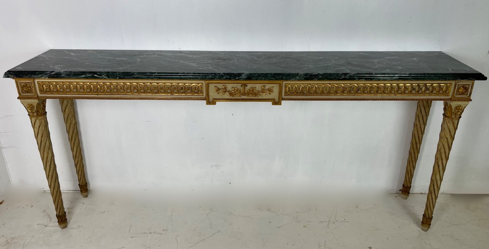 Large French Marble Top Console table 