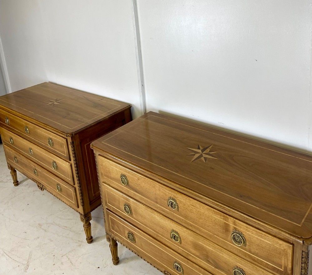 Pair of Walnut Commodes View VIII
