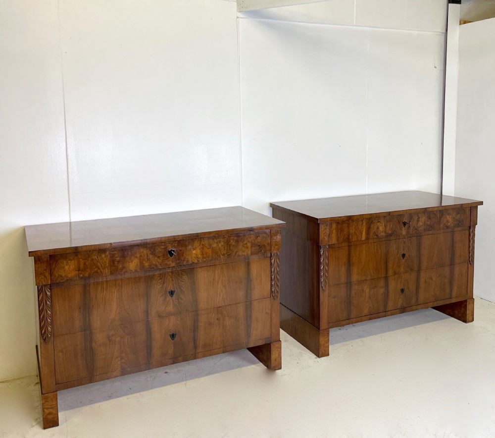 Pair of Italian Walnut Commodes View V