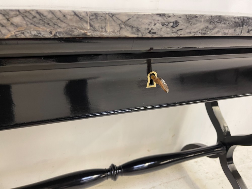 A French empire console table with marble top  View VII