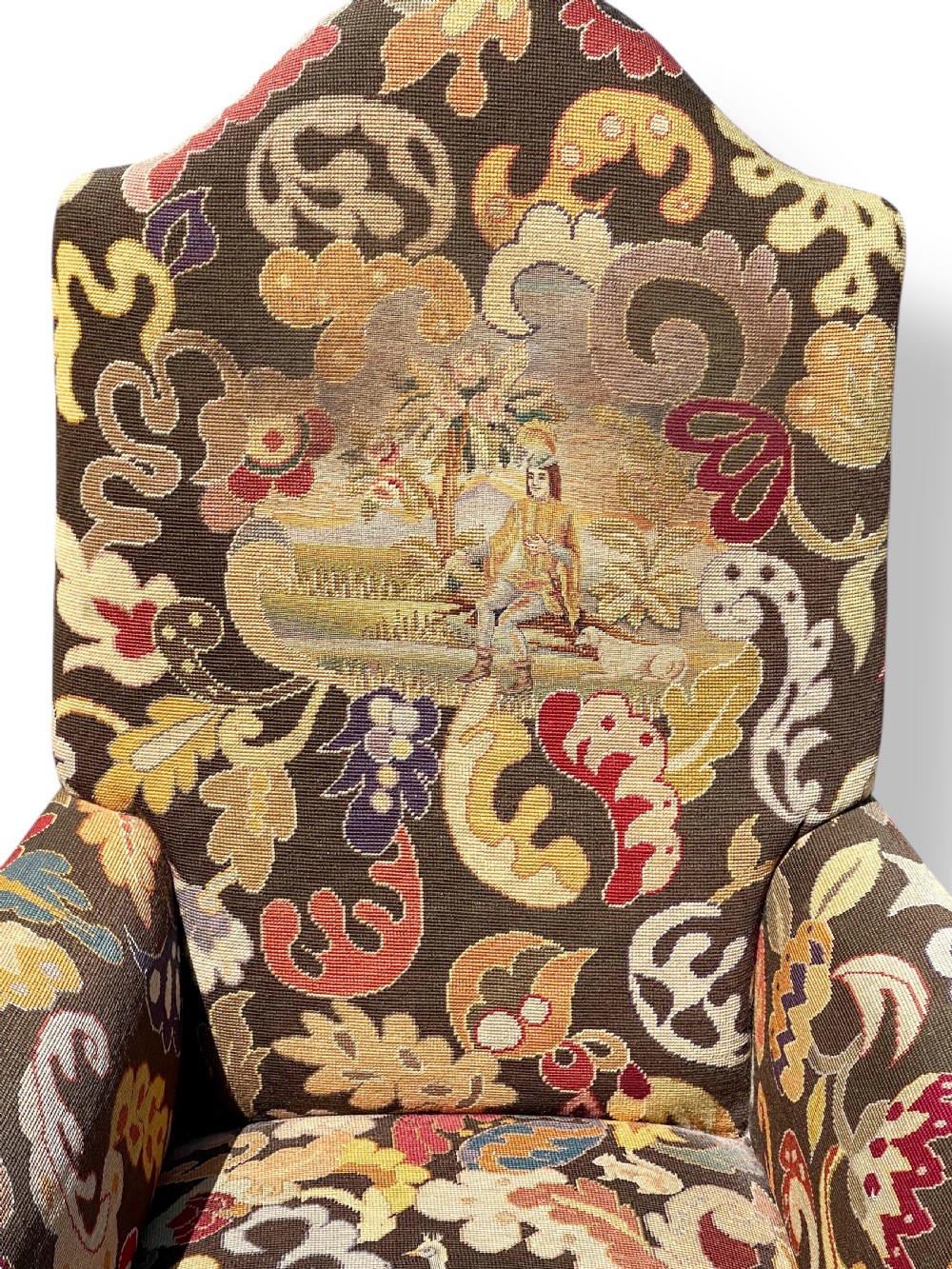 Pair of Ball and Claw Wingback Chairs with Stools View III
