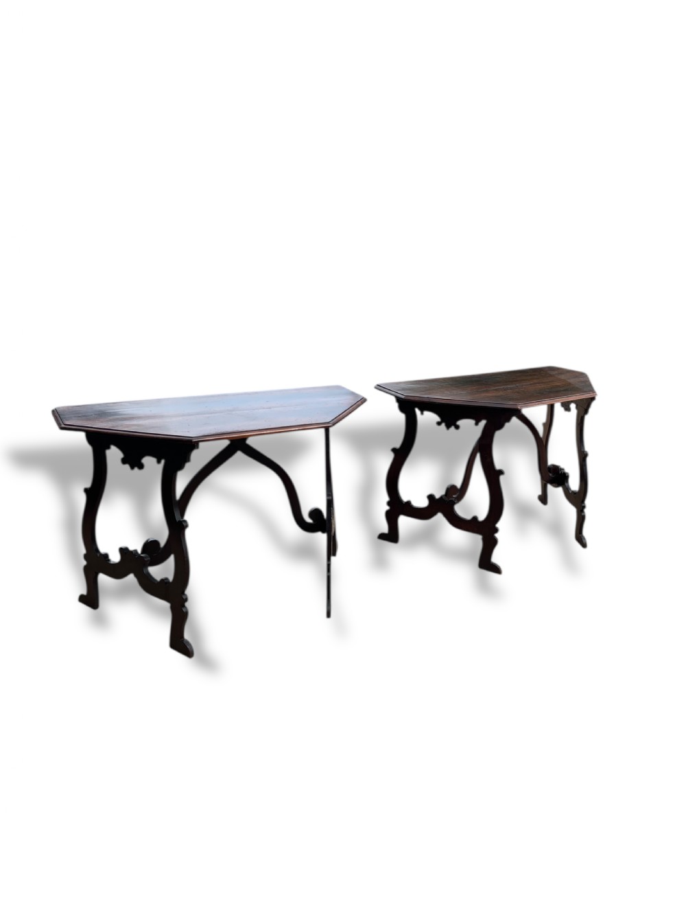 Pair of 18th Century Italian Walnut Console Tables View V