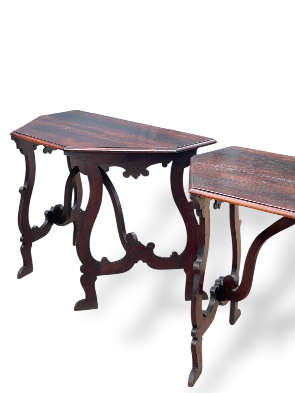 Pair of 18th Century Italian Walnut Console Tables View VIII