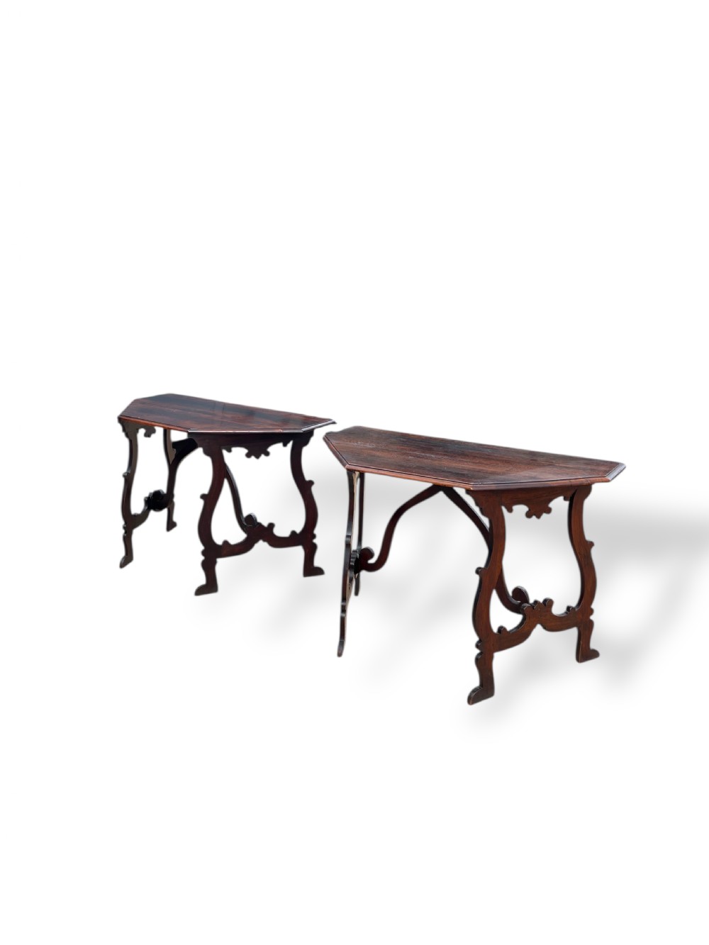 Pair of 18th Century Italian Walnut Console Tables View IX