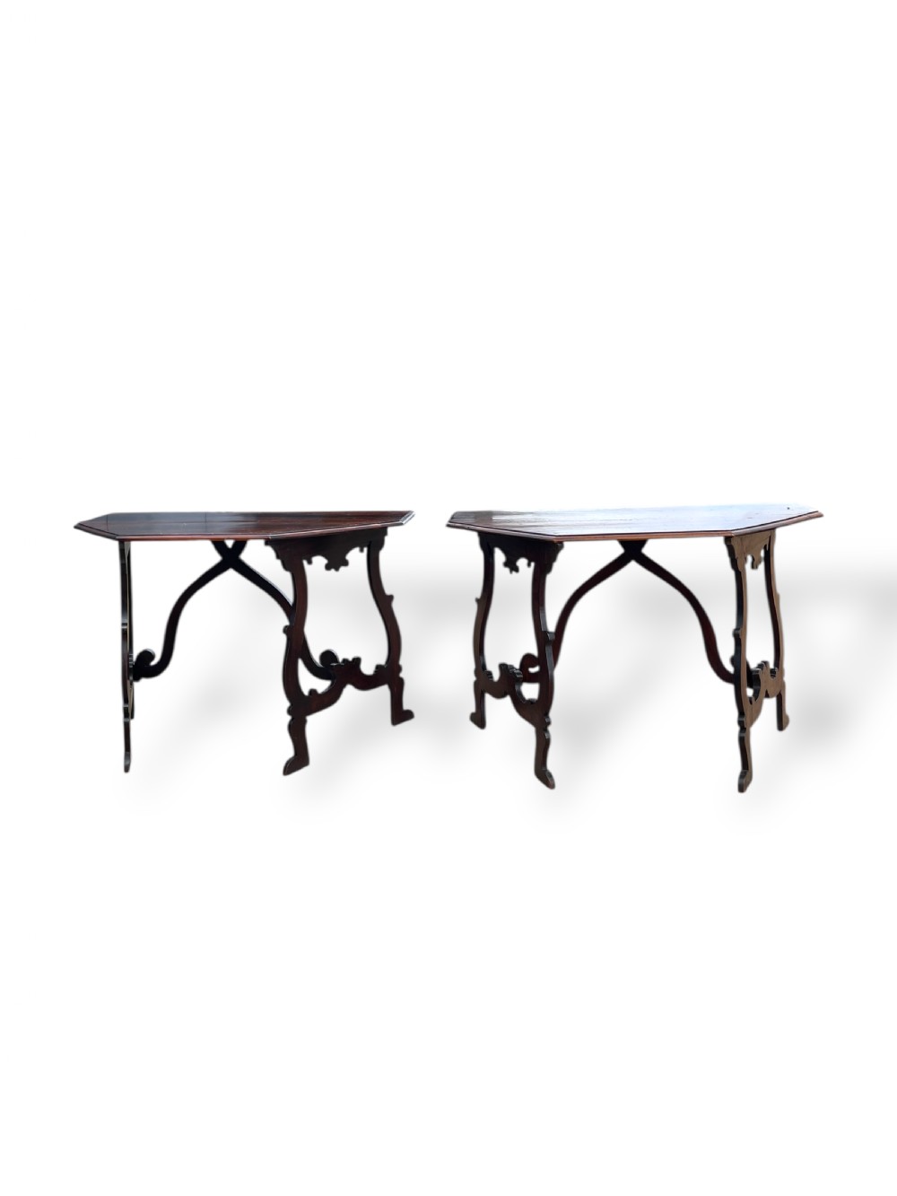 Pair of 18th Century Italian Walnut Console Tables View XI