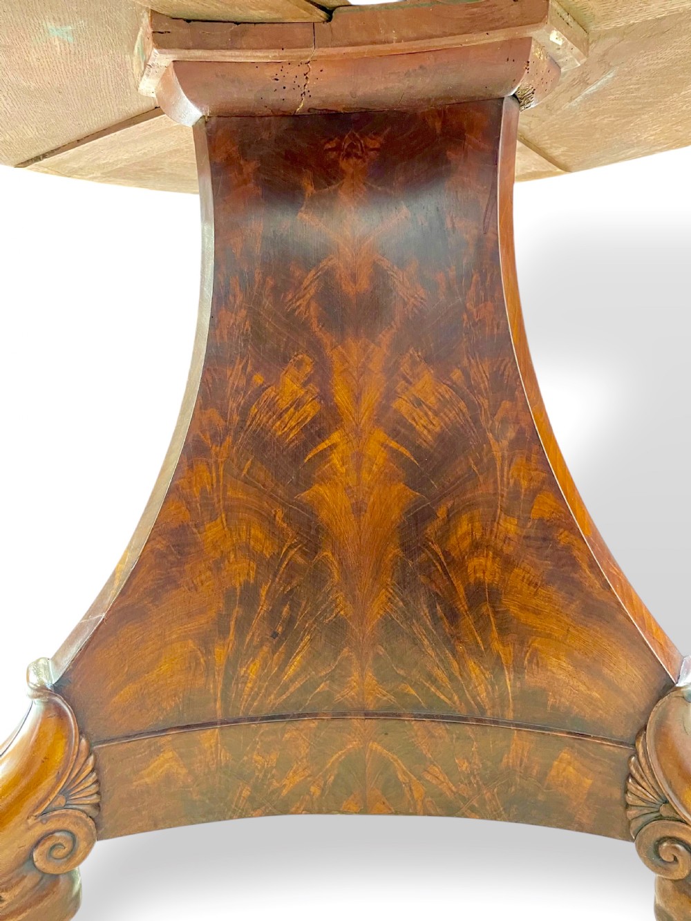 19th Century French Mahogany Tri-Form Base Gueridon View X