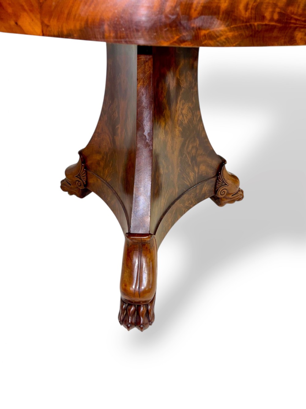 19th Century French Mahogany Tri-Form Base Gueridon View XI