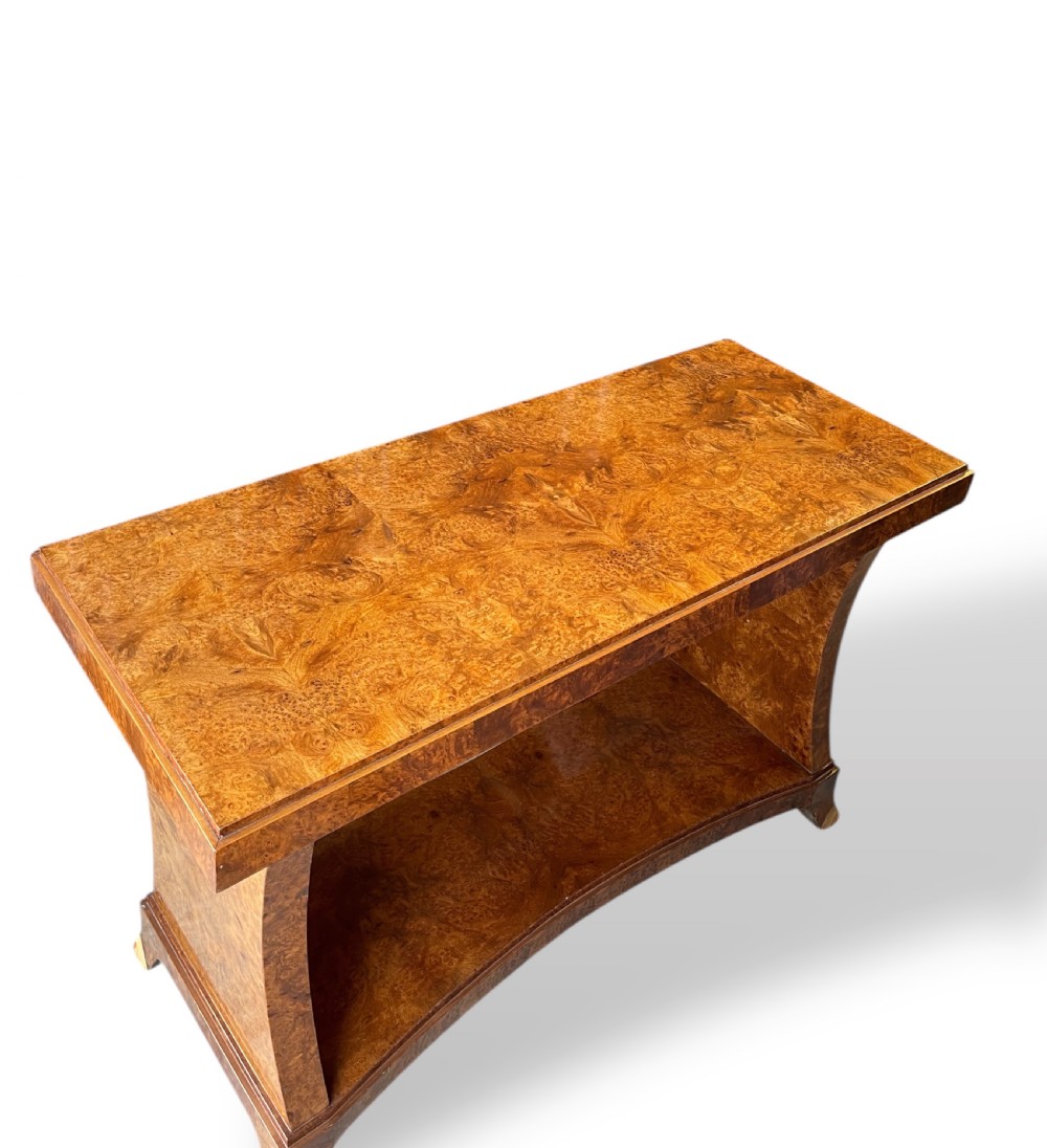 Burr Walnut Art Deco Table View II