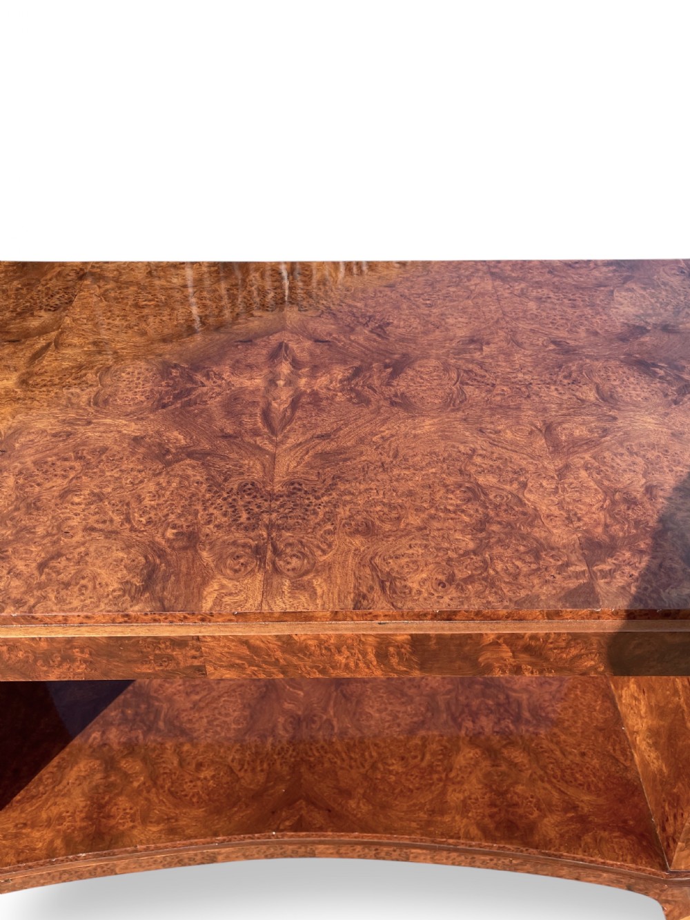 Burr Walnut Art Deco Table View IV