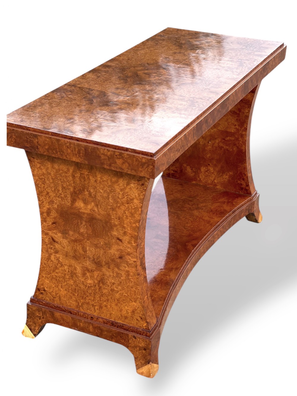 Burr Walnut Art Deco Table View VI