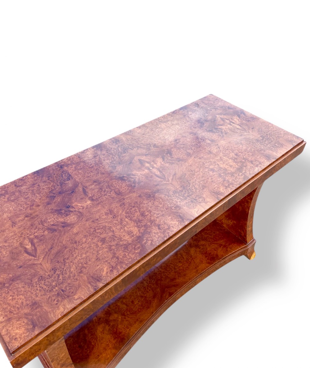 Burr Walnut Art Deco Table View XIII