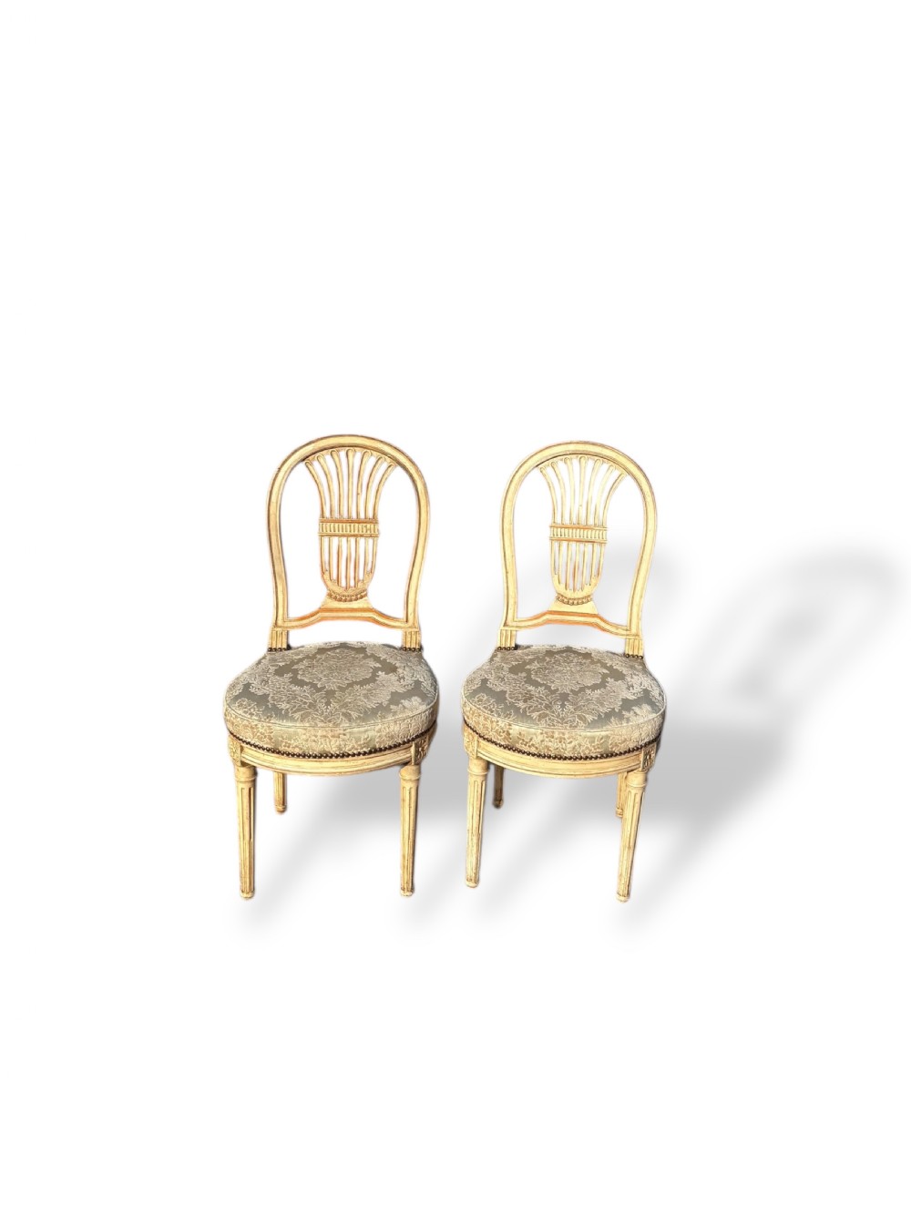 Pair of French Painted Side Chairs