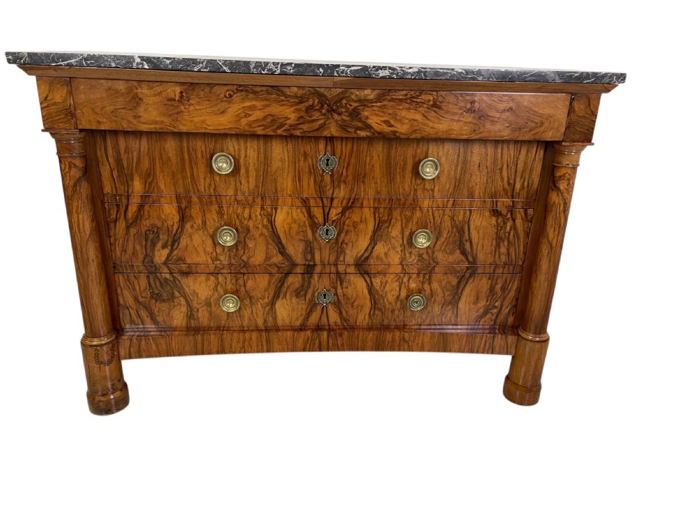 Early 19th Century French Empire Figured walnut Commode  View IV