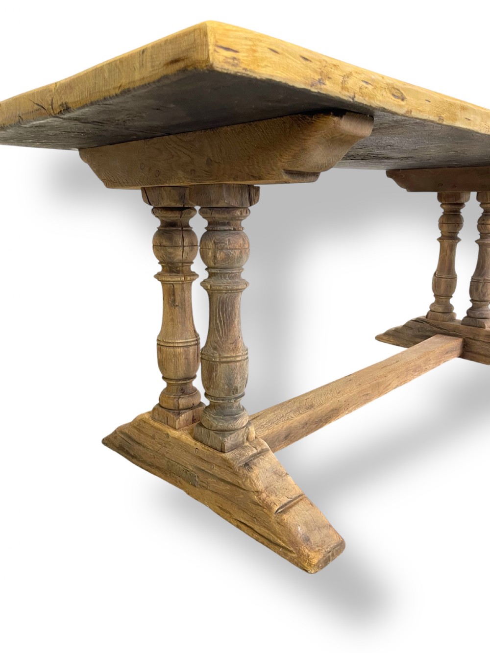 Oak Refectory Table single plank top  View VI