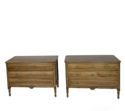 PAIR OF WALNUT COMMODES
