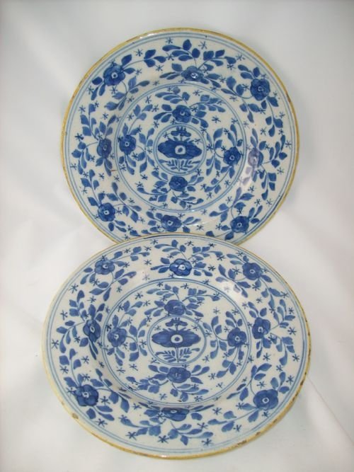 Pair of 18th Century Delft Plates