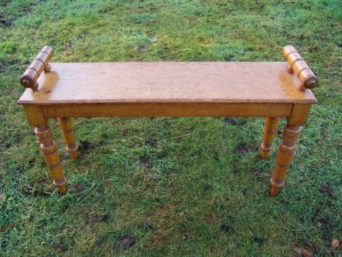 19th C Oak Hall Bench