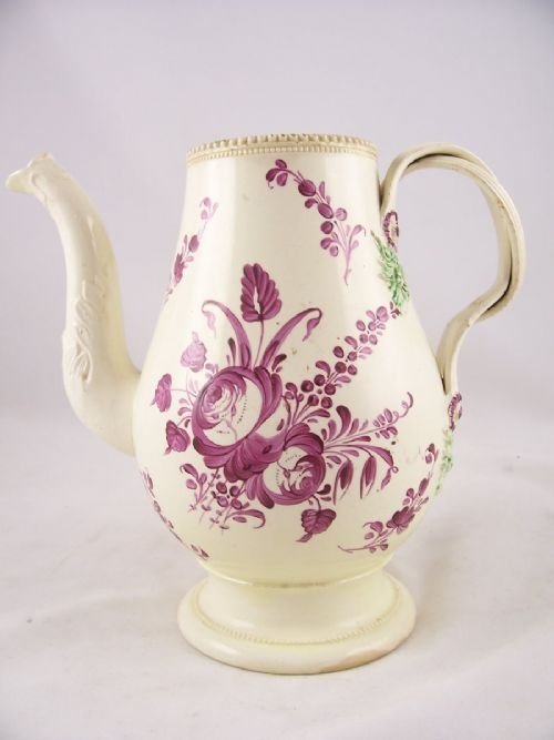 18th C Creamware Coffee Pot