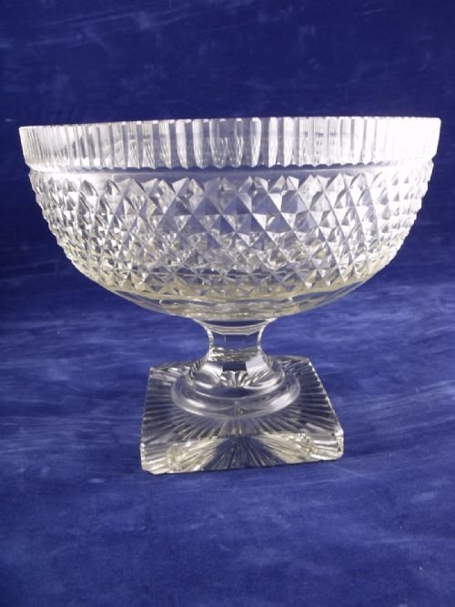 19th C Hobnail Cut Glass Centre Bowl