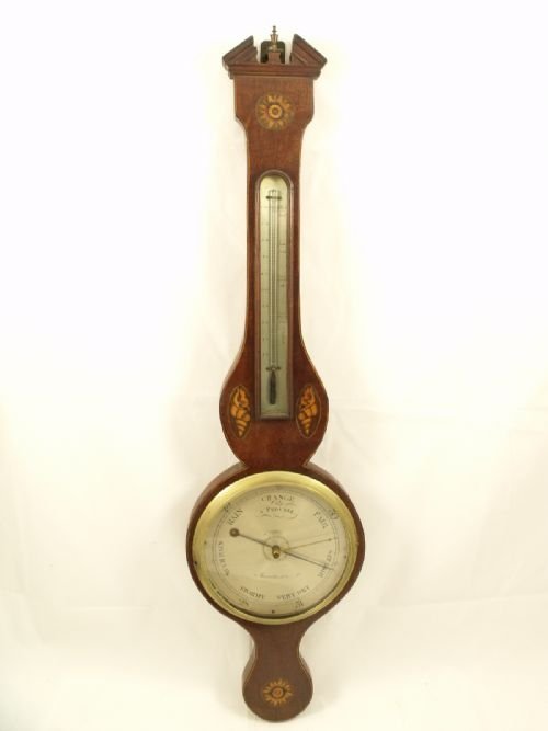 19th Century Mahogany Banjo Barometer