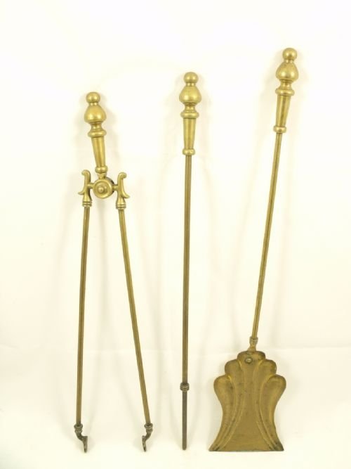 Set of Victorian Brass Fire Tools