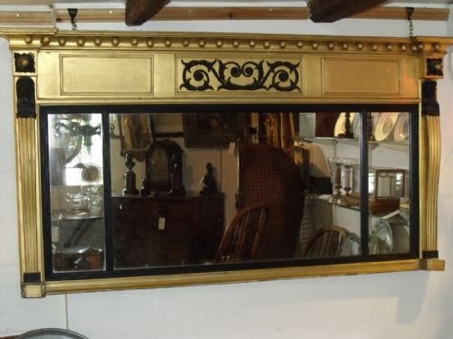 19th C Gilt Overmantle Mirror
