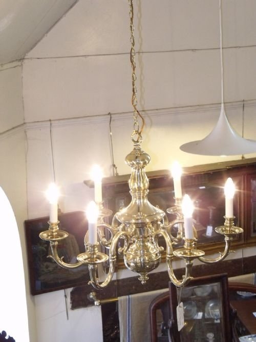 Late 19th C Brass Centre Light