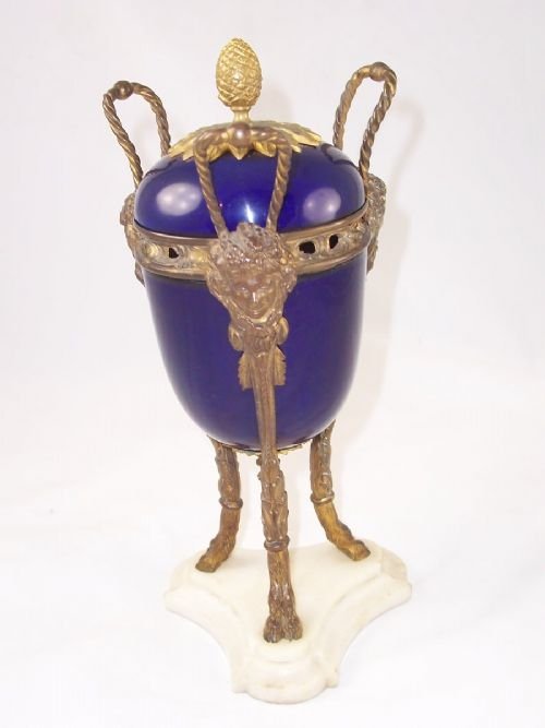 19th C Enamel and Brass Mounted Vase