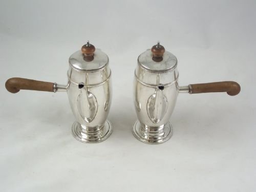 Pair of Silver Chocolate Pots