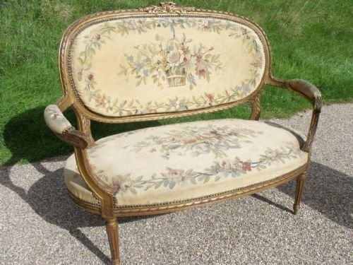 19th C Carved Gilt Wood Sofa