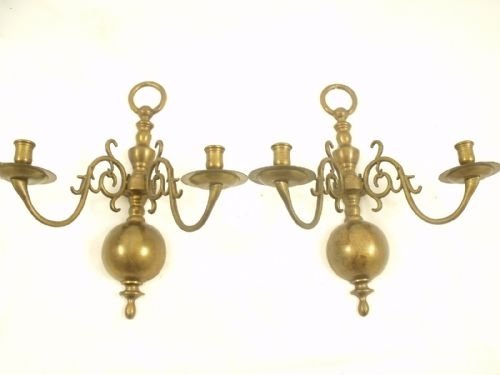19th Century Brass Wall Sconces