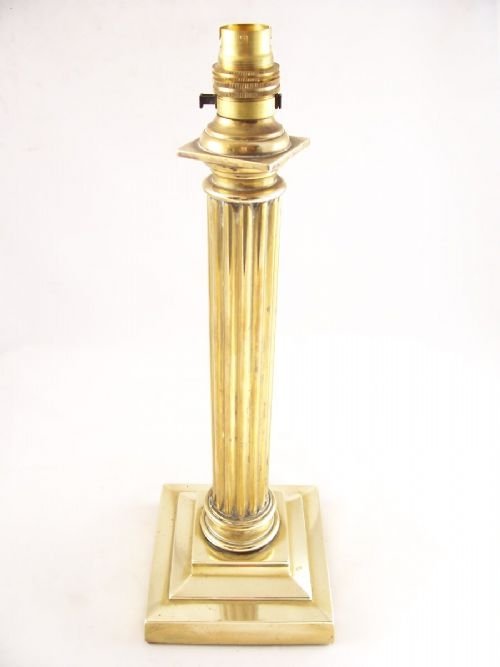 19th C Brass Lamp Base