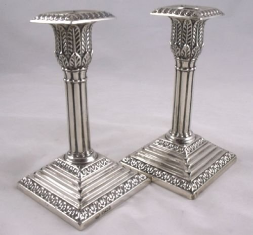 Pair of Silver Candlesticks