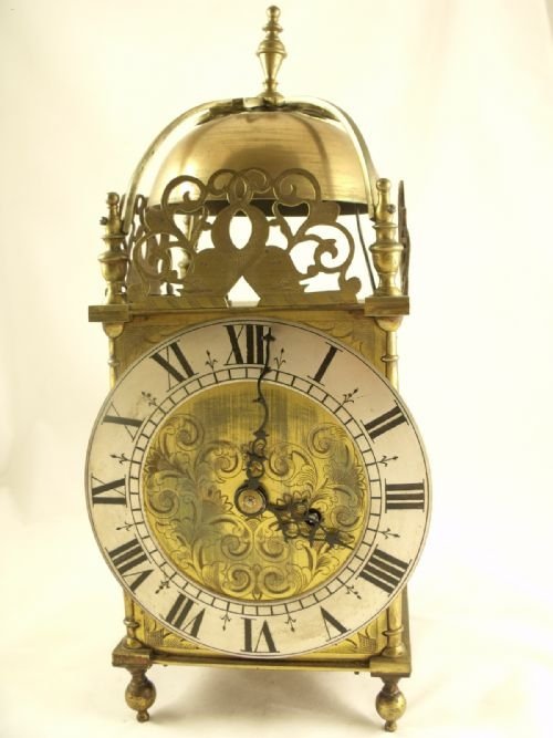 19th C Brass Lantern Clock