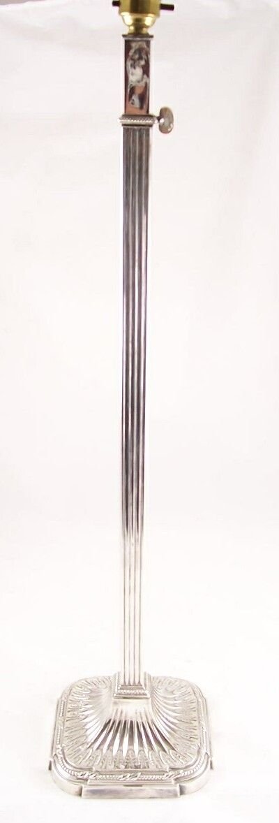 19th C Silver Plated Lamp Base