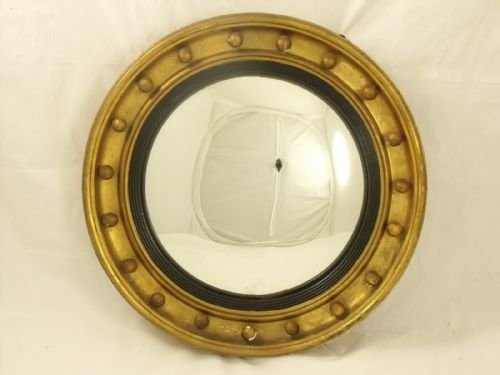 19th C Gilt Convex Mirror