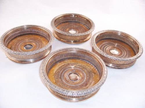 Set of Four Silver Plated Coasters