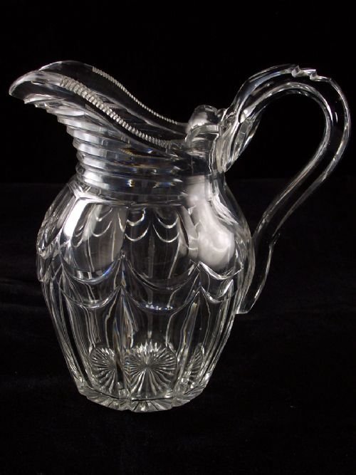 Early 19th C Cut Glass Ewer