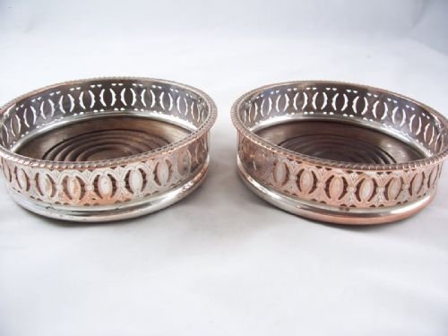 Pair of Silver Plated Bottle Coasters