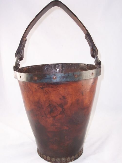 19th C Leather Bucket