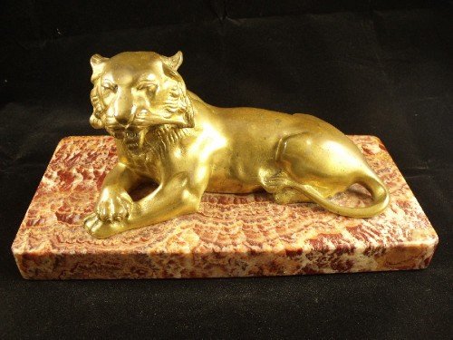 Bronze and Ormolu Lion
