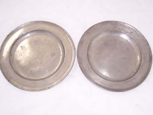 Pair of 18th C Pewter Chargers